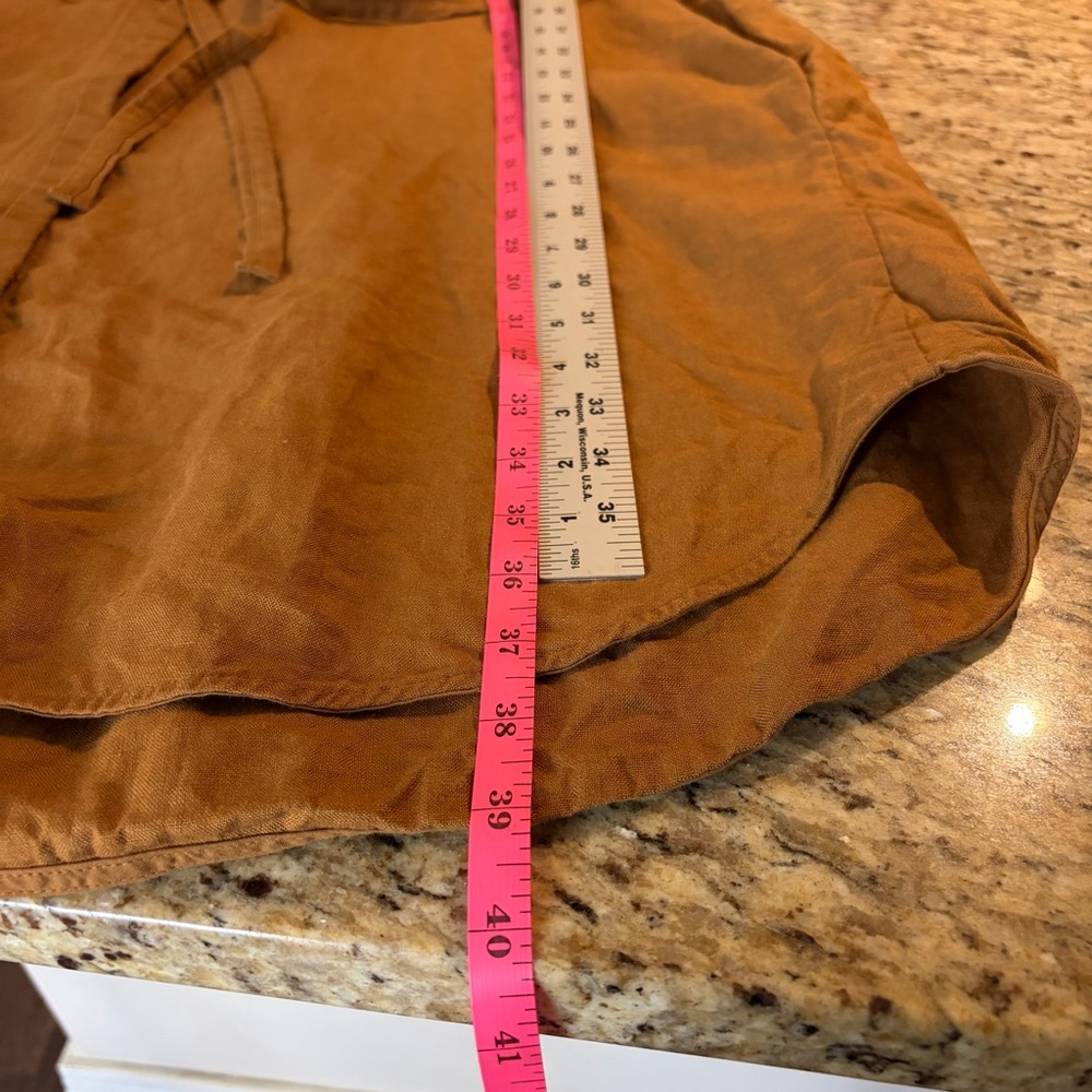 COS Linen 14 Button Down Long-Sleeve Classic Shirt Dress in Rust Preppy Summer - Picture 12 of 12